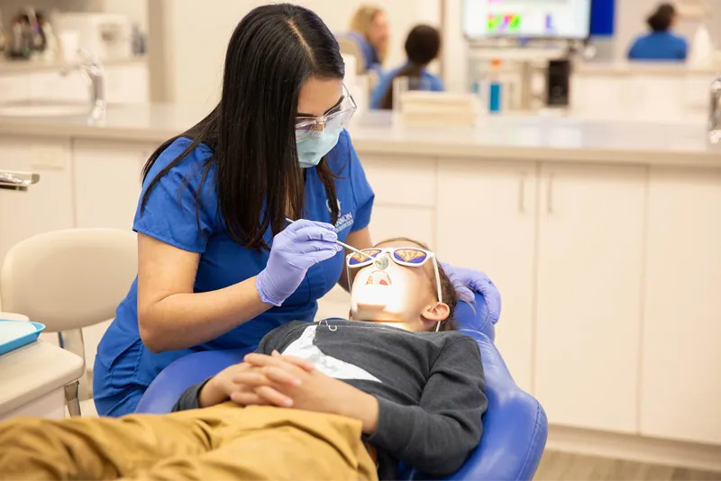 Young patient being examined